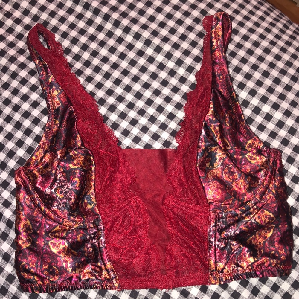 Silky bralette top cute print